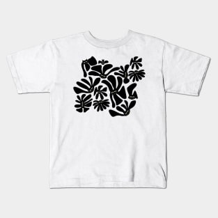 Black Cat Retro Whimsy Daisy Kids T-Shirt